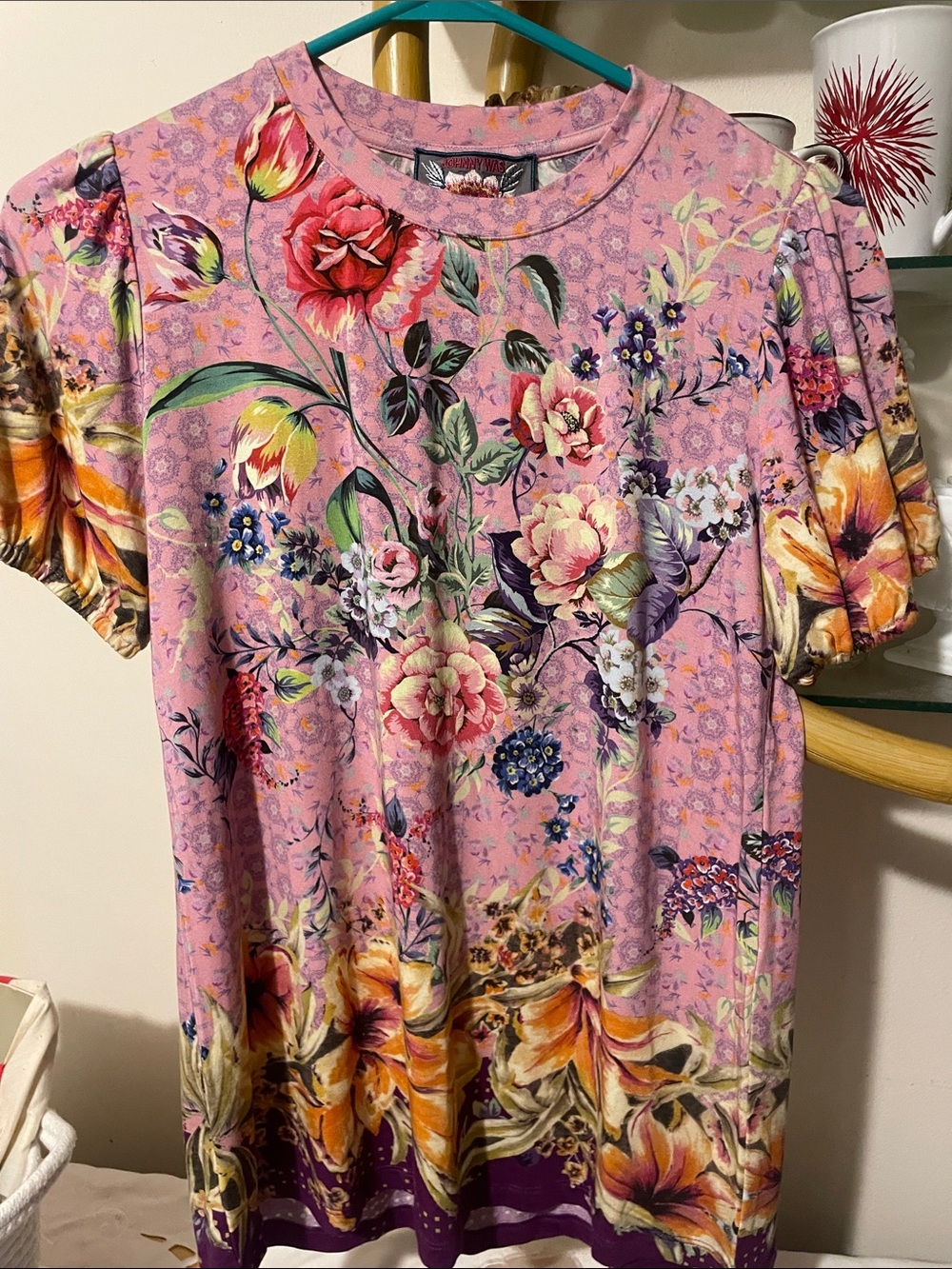 Johnny Was Pink Floral Short-Sleeve Tee 000935